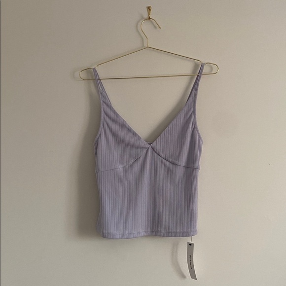 Reformation Isabel Ribbed Knit Top – Lavender Mist – Size L - Picture 2 of 10